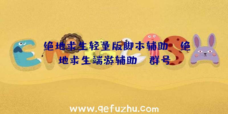 「绝地求生轻量版脚本辅助」|绝地求生端游辅助qq群号
